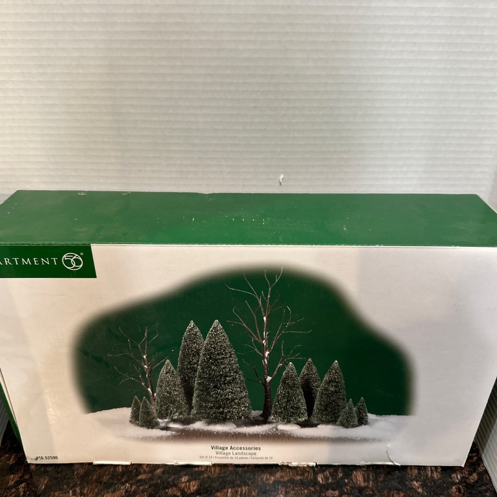 Department 56 Village Landscape Set 14 Piece Trees Snow Road 56.52590